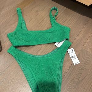 Green Textured Bikini Set NWT